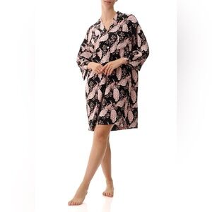 Florence Broadhurst For “GIVONI" Nightdress Japanese Floral Black /Pink Size L